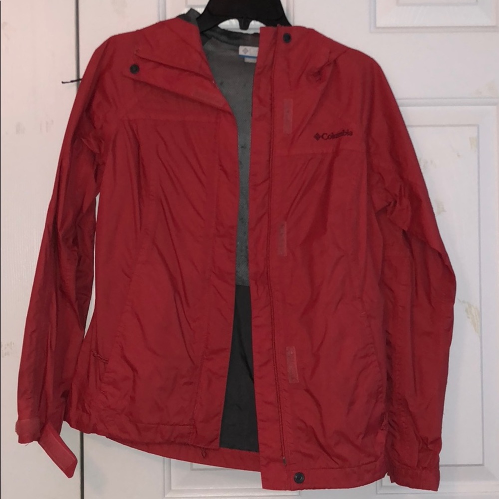 Red Columbia Rain Jacket